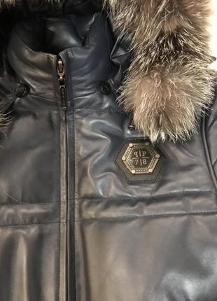 Продам кожаную дубленку philipp plein2 фото