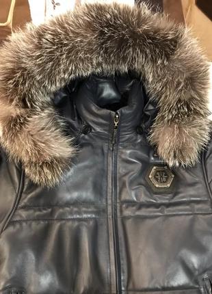 Продам кожаную дубленку philipp plein3 фото