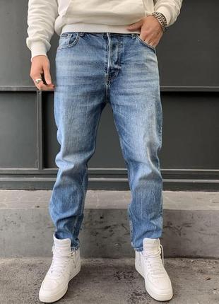 Мужские модные качественные джинсы свободного кроя голубые. мужские джинсы loose fit