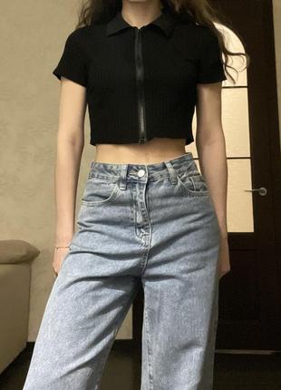 Укороченная футболка поло