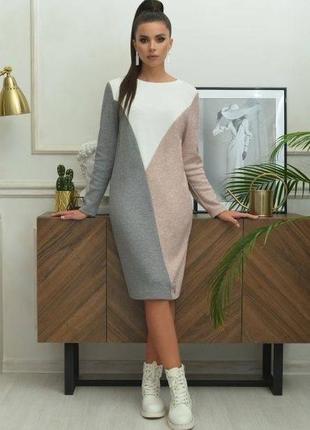 Платье женское прямого силуэта комфорт и стиль вам обеспечен тканина: ангора дабл