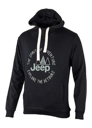 Мужское худи jeep hooded sweatshirt the spirit of adventure черный l (o102567-b964 l)1 фото