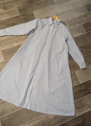 Платье рубашка миди с карманами uniqlo5 фото