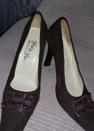 Элегантные замшевые туфли итальянского бренда vero cuoio- pas a pas,размер 39 (25.5см)4 фото