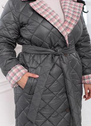 Стеганая женская куртка пальто цвета4 фото