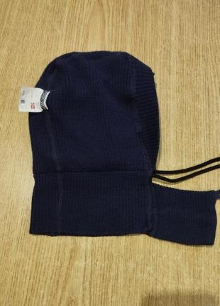 Шерстяная непромокаемая шапка с манишкой merino wool теплая3 фото