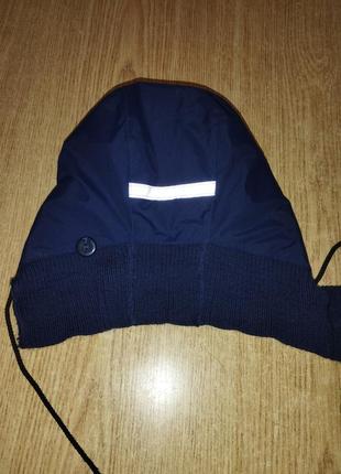 Шерстяная непромокаемая шапка с манишкой merino wool теплая4 фото