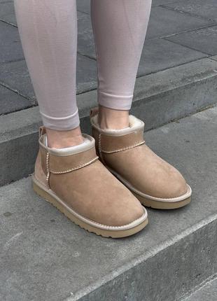 Угги ugg ultra mini beige sand4 фото