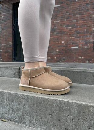 Угги ugg ultra mini beige sand6 фото