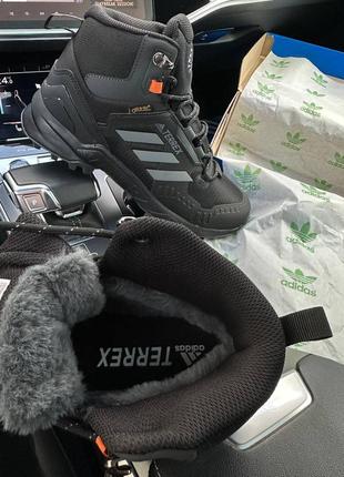 Adidas terrrex swift r gore tex fur black grey reflective7 фото