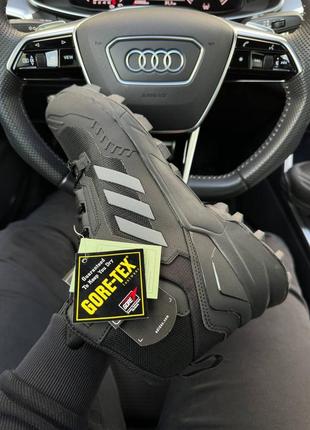 Adidas terrrex swift r gore tex fur all black grey stripes