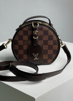 Сумка petite boite chapeau brown chess в стиле louis vuitton