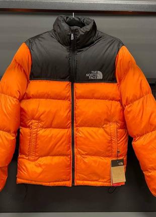 Мужская зимняя куртка зе норт фейс оранжевой / теплые пуховики the north face2 фото