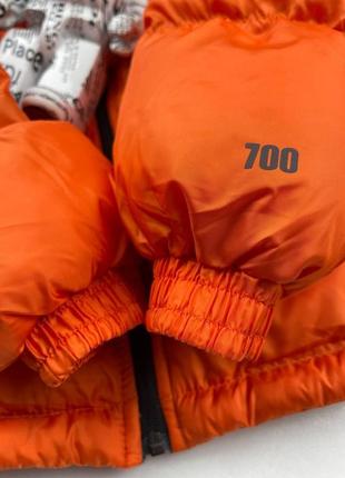 Мужская зимняя куртка зе норт фейс оранжевой / теплые пуховики the north face4 фото