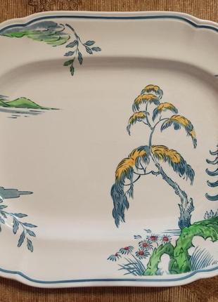 Велике овальне блюдо, розфарбоване вручну, -  copeland spode, england, патерн “berkeley" липень 1938 рік.