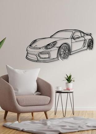 Авто porsche cayman 981 gt4, декор на стену из металла