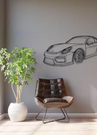 Авто porsche cayman 981 gt4, декор на стену из металла