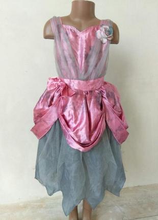 Карнавальное платье 7-8 лет королева на хэллоуин ведьма колдунья с декором в волосы1 фото