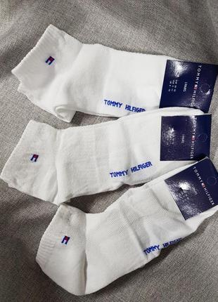 Шкарпетки tommy hilfiger короткі/ середні білі в кольорах 39-42р, 43-46р літо унісекс