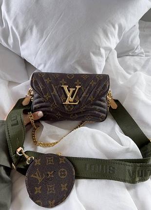 Wave multi pochette brown khaki сумка lux!👜 4