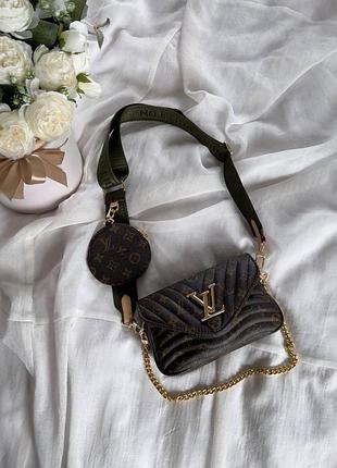 Wave multi pochette brown khaki сумка lux!👜 10