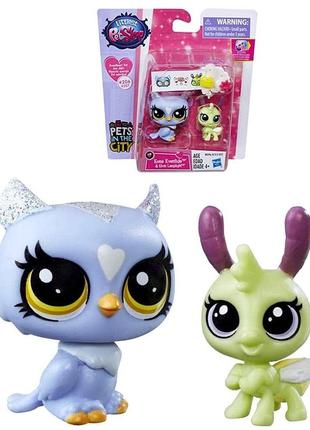 Игровой набор hasbro littlest pet shop - сова eona eventide & elvin lamplight  (b8396/313)