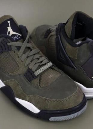 Кроссовки jordan 4 medium olive7 фото