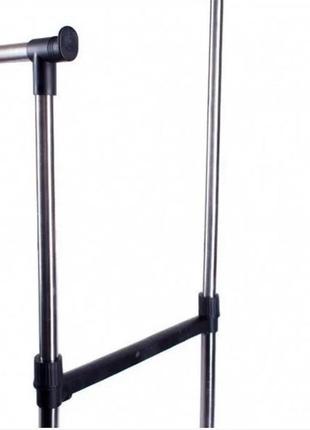 Универсальная прочная двойная напольная передвижная стойка для одежды double-pole8006,вешалка,стойка напольная5 фото