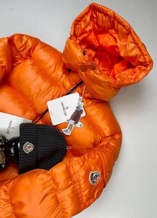 Пуховик чоловічий монклер оранжевий / зимові куртки від moncler8 фото
