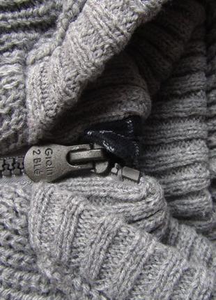 Теплая вязаная кофта кардиган свитер толстовка худи куртка с капюшоном grain de ble3 фото