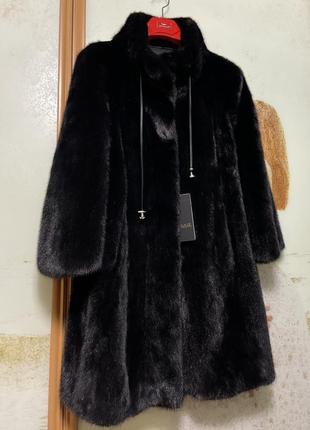 Стильная шуба норка nafa пальто а силуэт цельная коротковорса р.44-485 фото