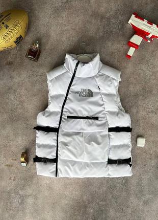 Мужская брендовая жилетка tnf белая. мужская жилетка на весну/осень xxl