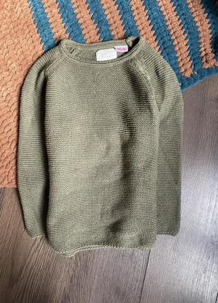 Кофта, связанный свитер хаки zara 3-4 года