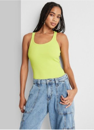 Яркая летняя майка топ, цвета lime green, от river island. s