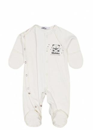 Чоловічок / комбінезон з "ведмедиком" інтерлок 0-3 місяці
