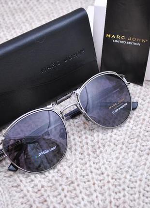 Фірмові круглі окуляри сонцезахисні marc john polarized mj0743 стімпанк з пружиною2 фото