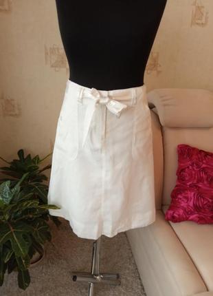 Натуральная юбка, лен, на лето, офис, дресс код