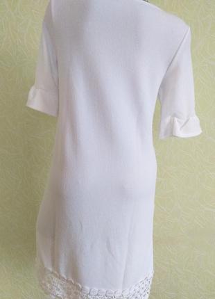 Платье, белое, кружево, короткий рукав3 фото