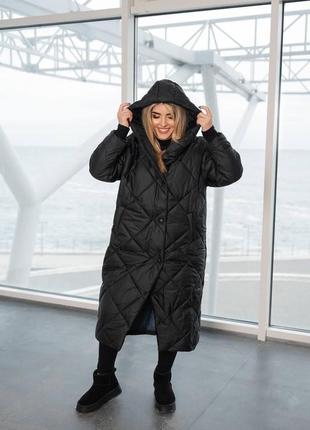 Женское зимняя длинная куртка плащевка на синтепоне 250 размеры батал8 фото