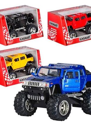 Автомодель металлическая hummer h2 sut off road kinsmart kt5326w чёрная