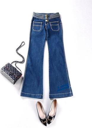 Джинси жіночі темно-сині клеша, джинси кльош,стильні, якість люкс