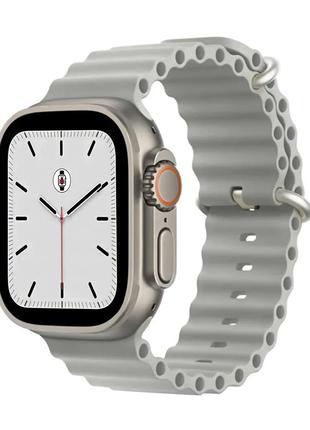 Силиконовый ремешок для smart watch ocean band 42/44/45/49 (серый)