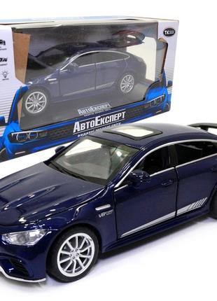 Іграшкова машинка металева mercedes-benz amg «автоексперт» мерседес синій звук світло 15*6*5 см (26902)