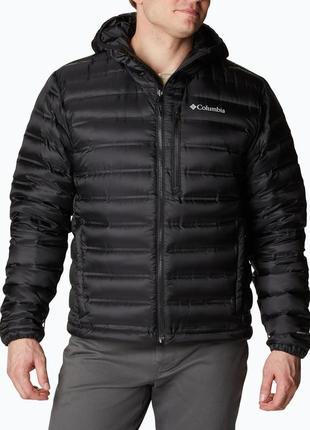 Пуховик columbia pebble peak down hooded 700fp, размер large, цвет black