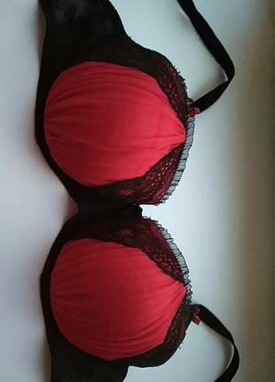 Бюстгальтер червоний з чорним