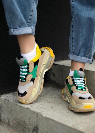 Кросівки balenciaga triple s gray red blue кроссовки