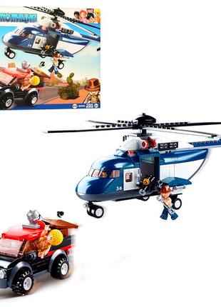 Конструктор "полиция: погоня на вертолёте за бандитами" police sluban b0656