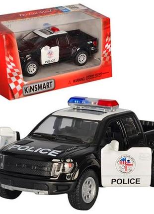 Автомодель металева ford f-150 raptor supercrew police kinsmart kt5365wp