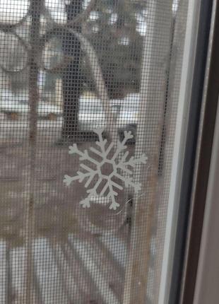 Большой набор статичных наклеек "снежинки" 27шт/лист