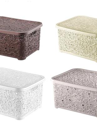 Корзина с крышкой тм " elif" ажур, 6 л(23370)